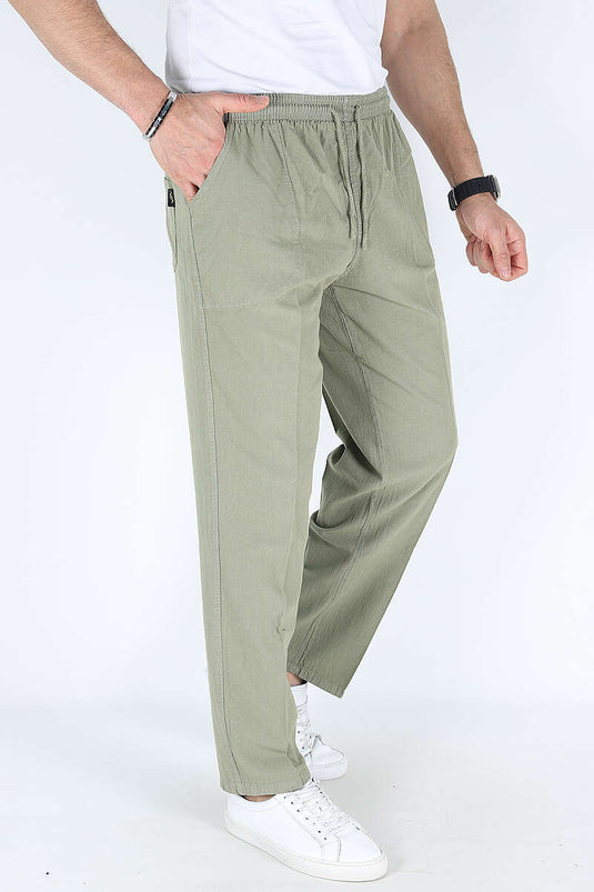 Bel İpli Erkek Jogger Pantolon Çağla Yeşili