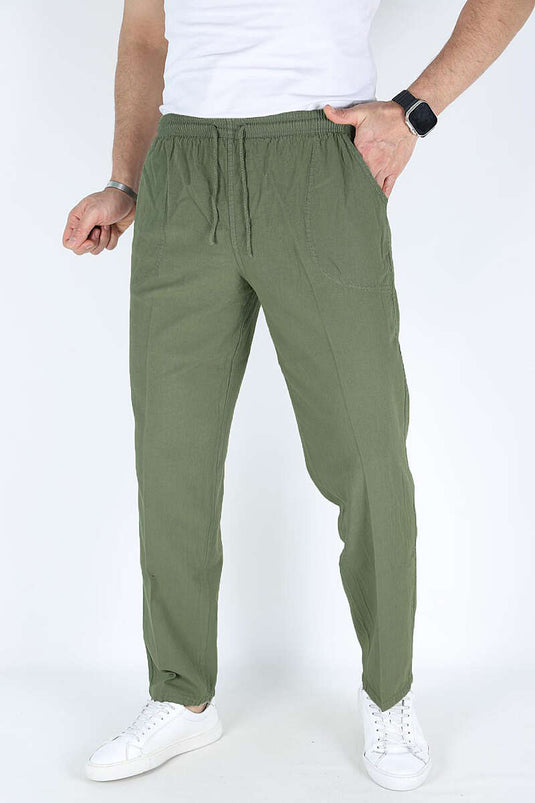 Bel İpli Erkek Jogger Pantolon Haki