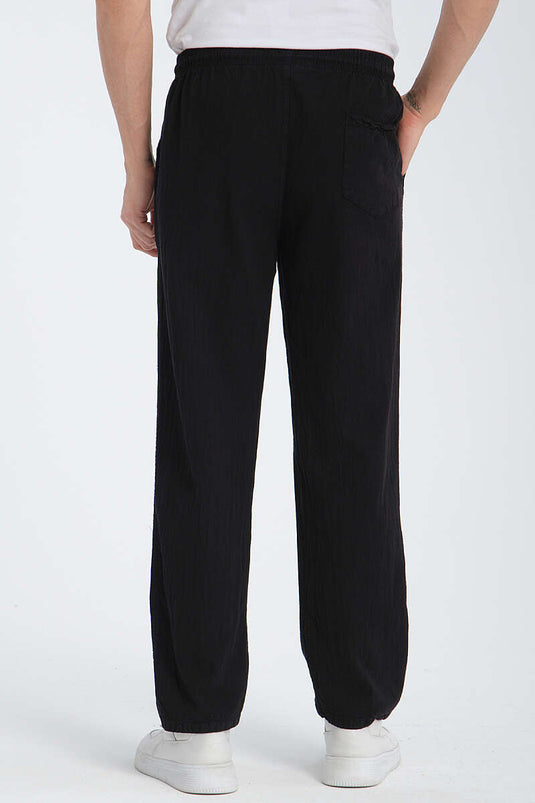 Men's Jogger Pants With Waist Drawstring Black