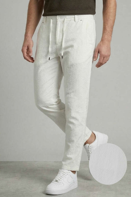 Jogger-Herrenhose mit Kordelzug in Weiß