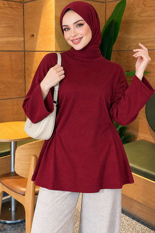 Bel İpli Loyşa Tunik Bordo