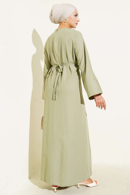 Robe basique oversize à bretelles, vert amande
