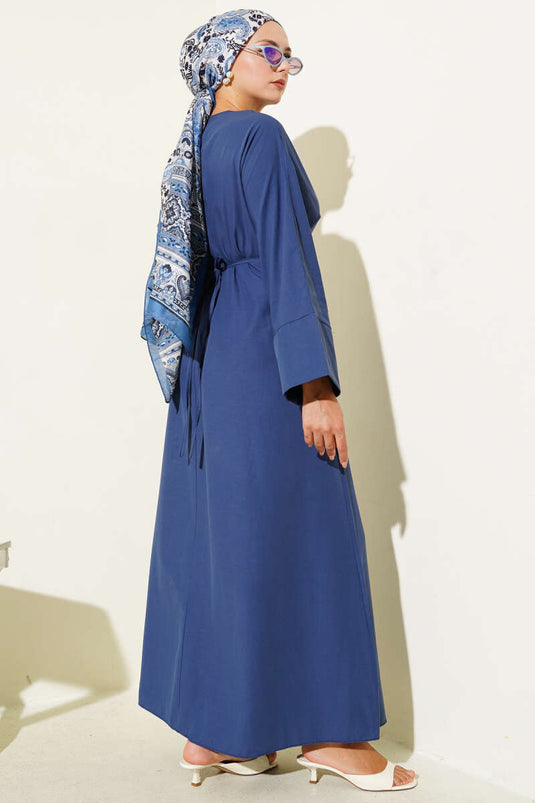 Robe basique oversize avec bretelles à la taille, bleu marine