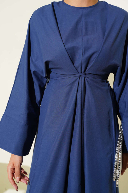Robe basique oversize avec bretelles à la taille, bleu marine