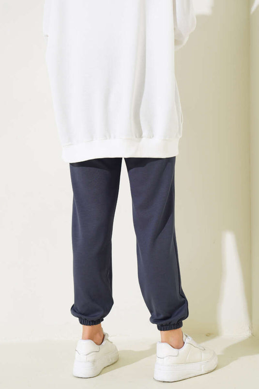 Belted Cuffed Elastic Jogger Pants Charcoal