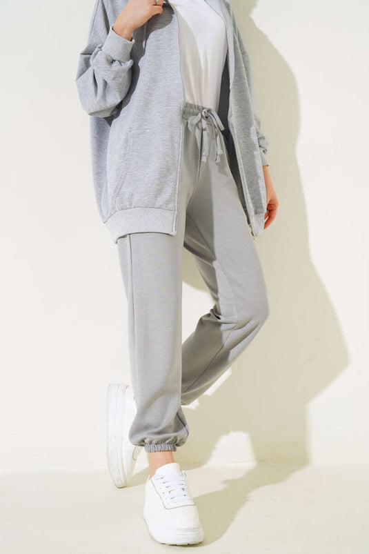 Pantaloni jogger con coulisse in vita Grigi