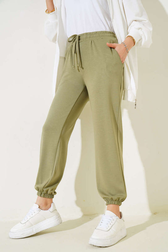 Pantaloni jogger elasticizzati con coulisse in vita Khaki