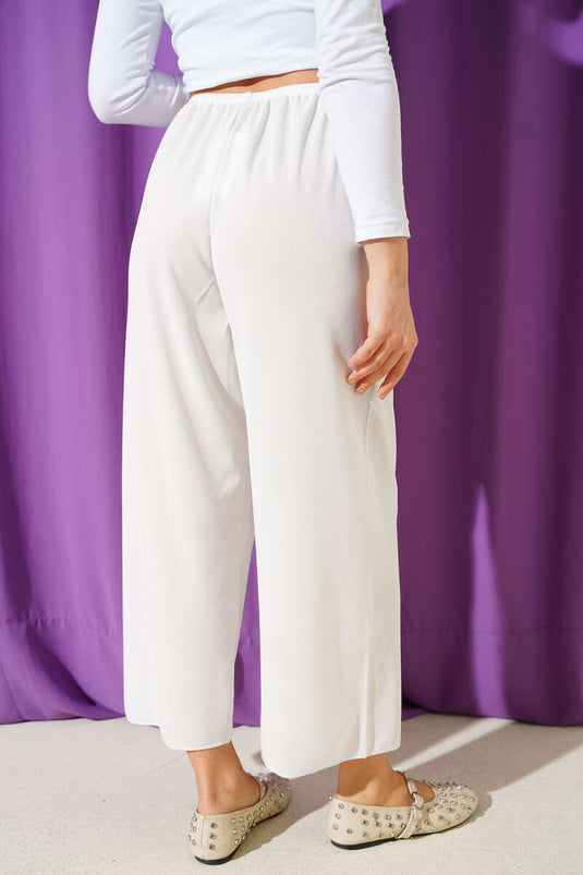 White Undershirt with Elastic Band Detail