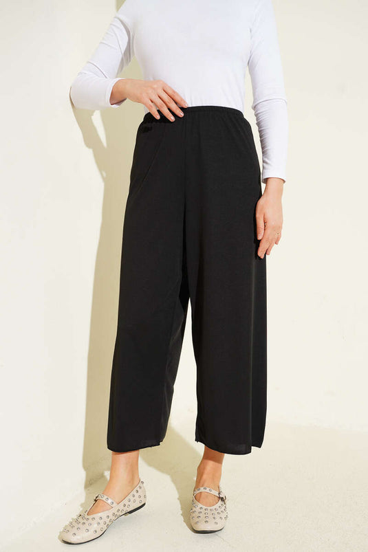 Black Undershirt with Elastic Band Detail