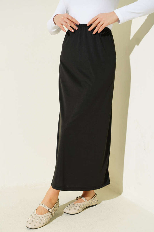 Bel Elastiek Detail Jipon Zwart