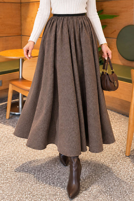 Jupe Évasée Avec Ceinture En Mink