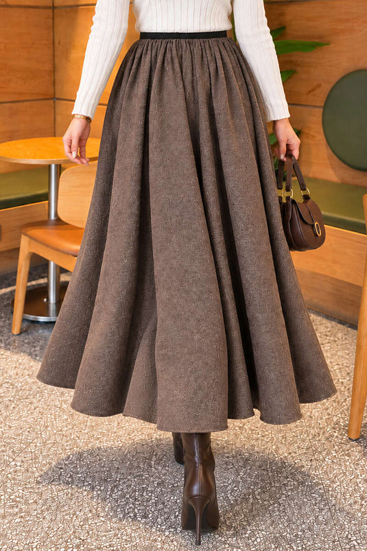 Jupe Évasée Avec Ceinture En Mink
