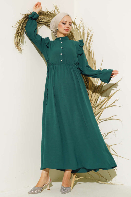 Belted Ayrobin Dress Emerald