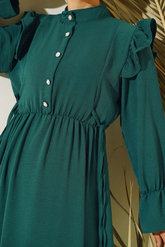 Belted Ayrobin Dress Emerald