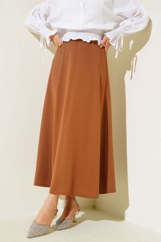 Bel Lastikli Basic Çan Etek Taba