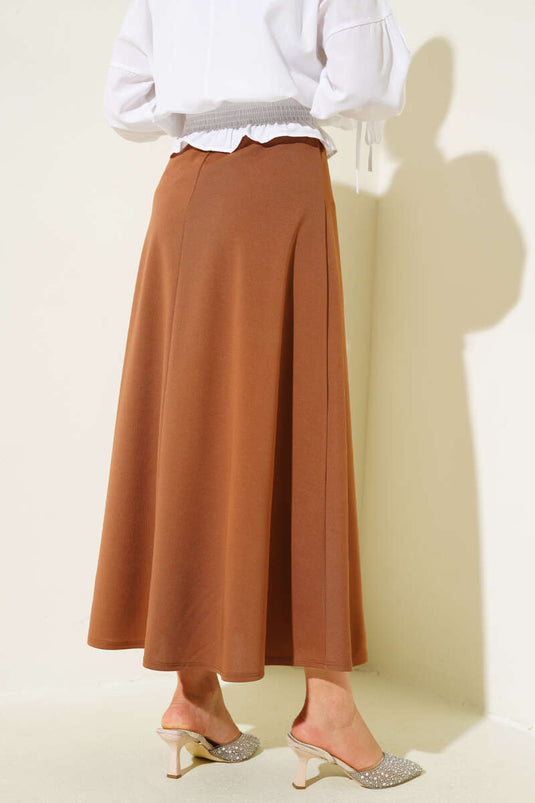 Bel Lastikli Basic Çan Etek Taba