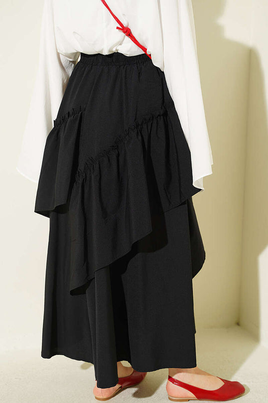 Black Elasticated Drawstring Skirt