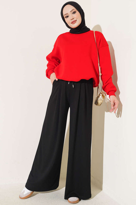 Pantalon Noir Avec Ceinture Et Poches