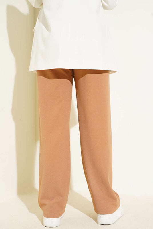 Pantalon taille élastique Camel