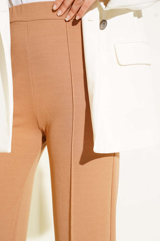 Pantalon taille élastique Camel