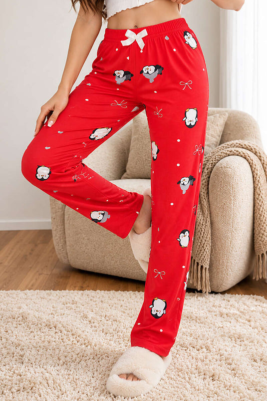 Pantalon De Pyjama À Motif, Élastiqué, Assortiment De Couleurs