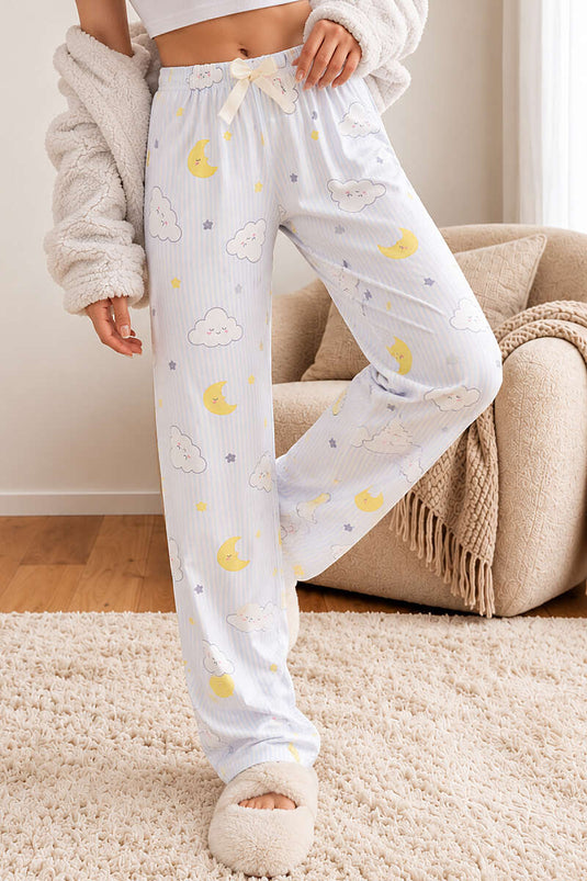Gemusterte, Elastische Pyjamahose In Verschiedenen Farben