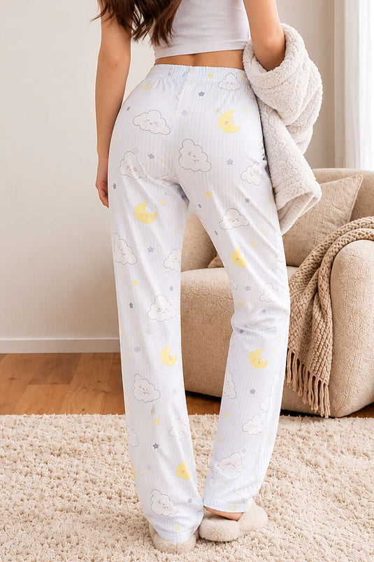 Gemusterte, Elastische Pyjamahose In Verschiedenen Farben