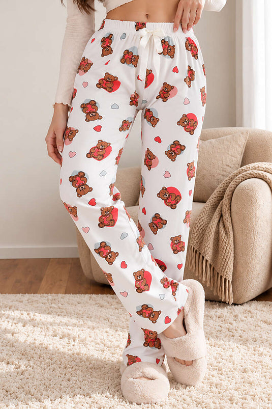 Patterned Elasticated Pajama Bottoms Set 3 Pieces