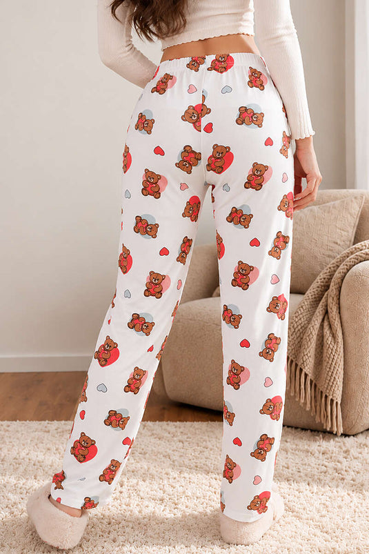 Patterned Elasticated Pajama Bottoms Set 3 Pieces