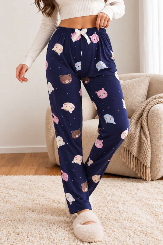Gemusterte, Elastische Pyjamahose In Verschiedenen Farben