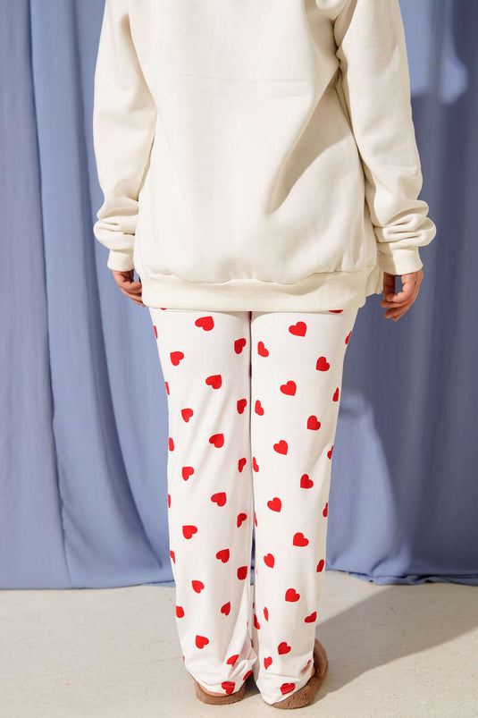 Bas de pyjama blanc à motifs avec taille élastique