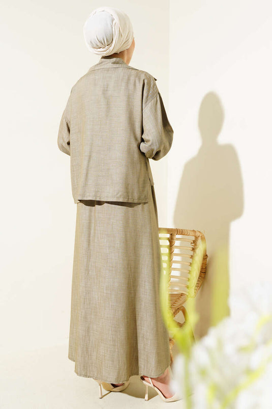 طقم فستان صدرية بسحاب مطاطي على الخصر من المنك