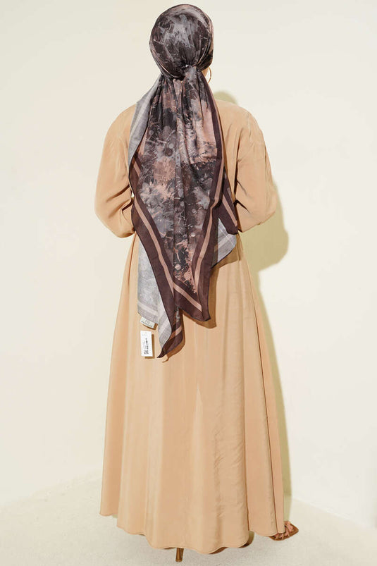 Beige Dress with Belt, Zipper, and Tencel Fabric