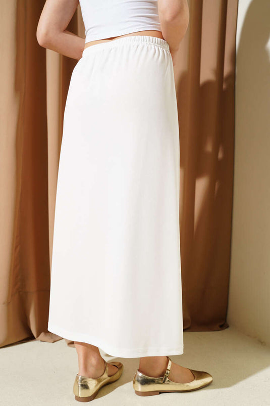 Jupon blanc à taille élastique