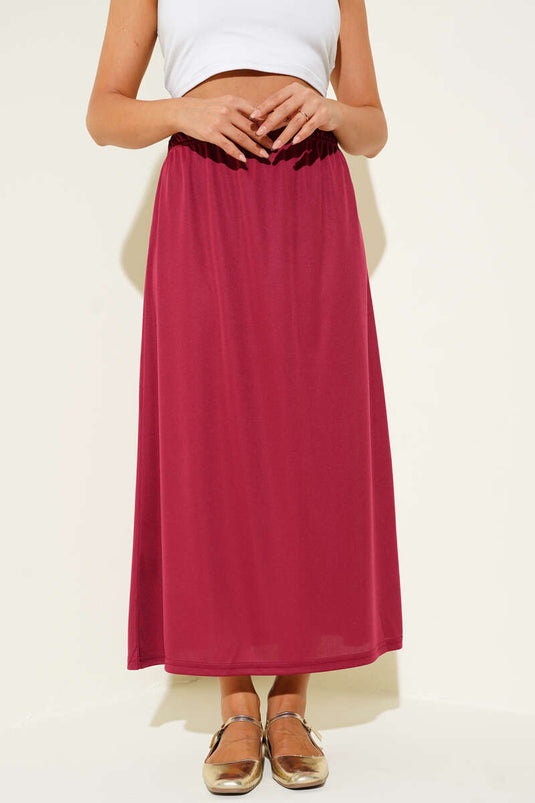 Burgundy Petticoat with Elastic Waistband