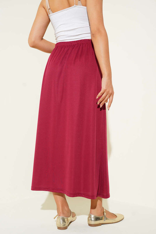 Burgundy Petticoat with Elastic Waistband