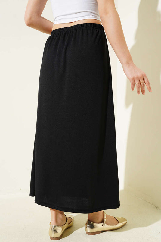 Jupon noir à taille élastique
