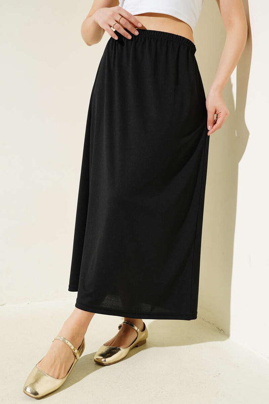 Waist Elastic Petticoat Black
