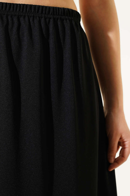 Waist Elastic Petticoat Black
