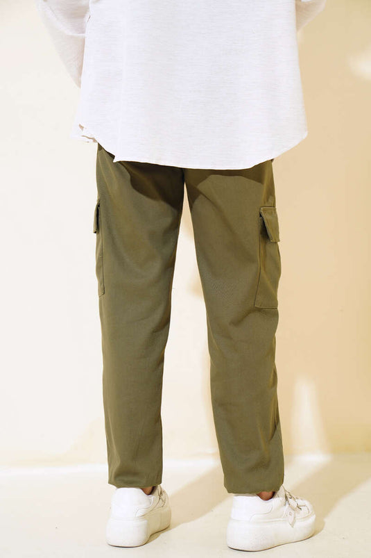 Belted Cargo Pants Khaki