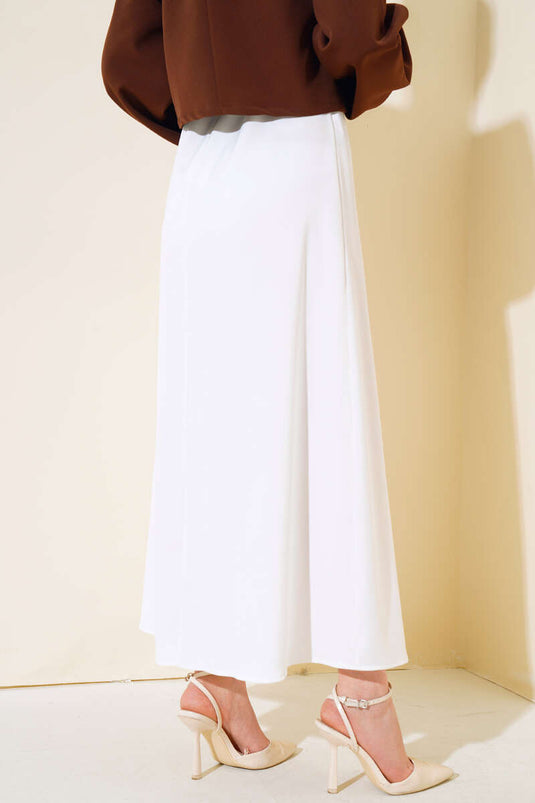 مرونة الخصر اندلع تنورة الساتان إكرو