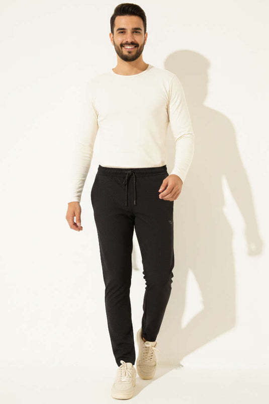 Pantalon de survêtement garçon à ceinture élastique noir