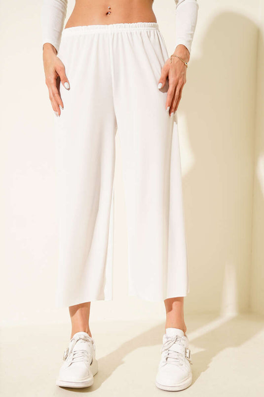 Elastic Waist Underwear Pants White