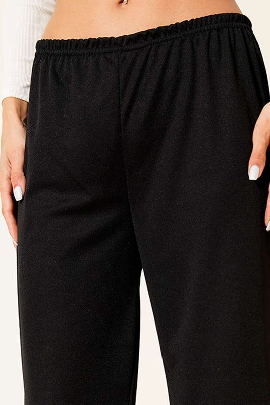 Black Underwear Pants with Elastic Waistband