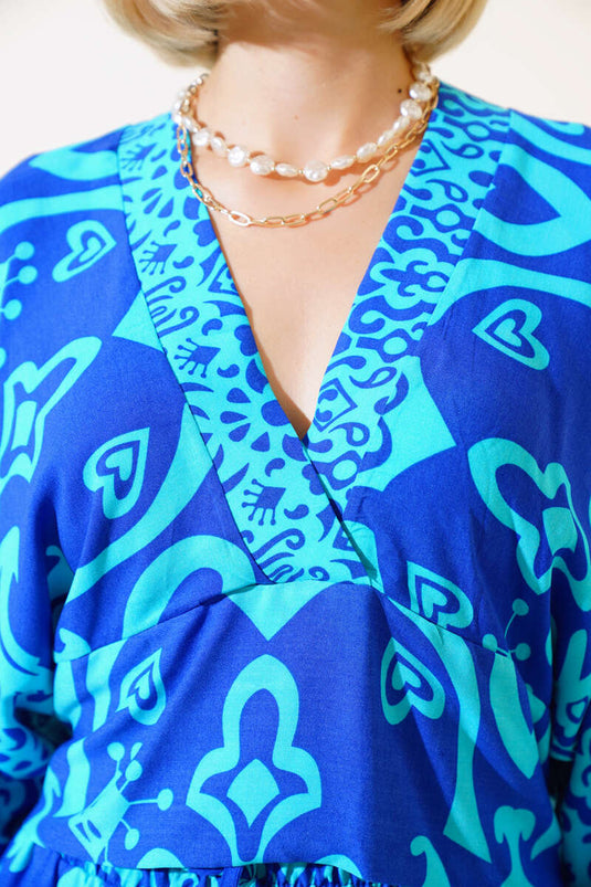 Bel Elastic Loose Two-Piece Set Royal Blue