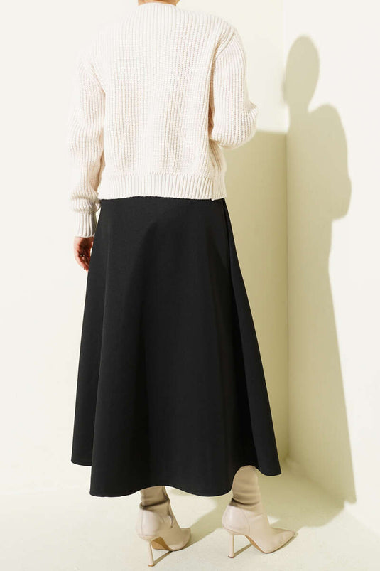 Bel Lastikli Scuba Çan Etek Siyah