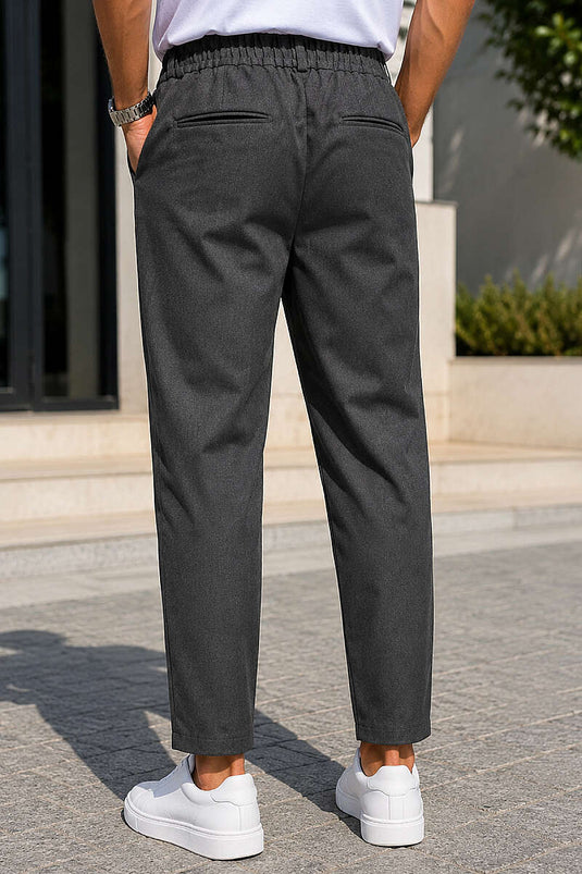 Bel Lastikli Slim Fit Erkek Pantolon Antrasit