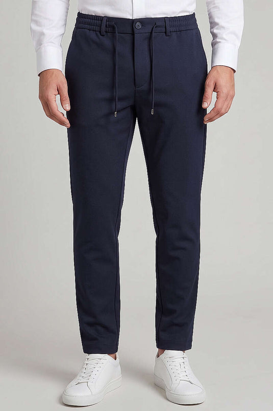 Bel Gummizug Slim Fit Herrenhose Dunkelblau