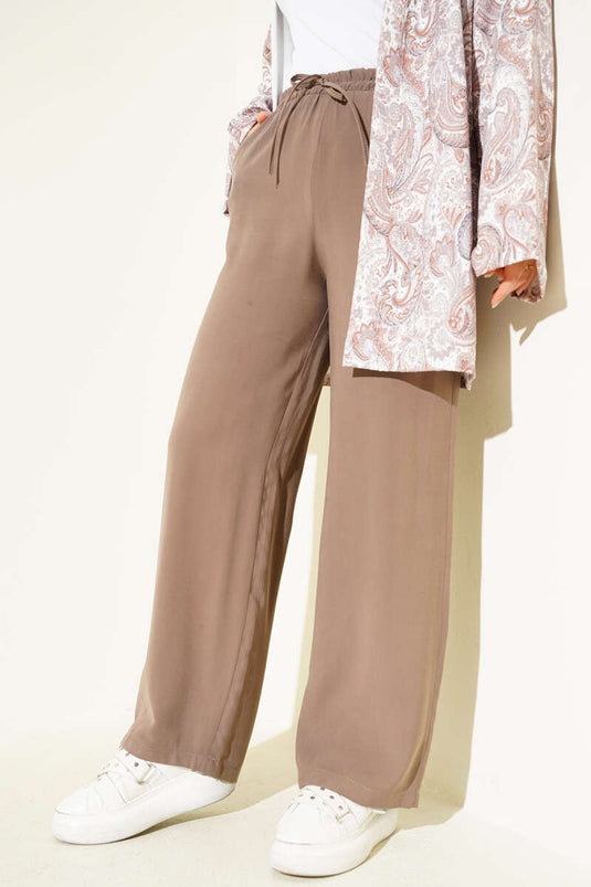 Tencel-Hose mit elastischem Bund, Farbe Nerz