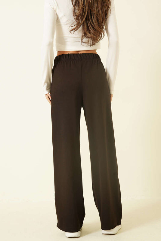 Belted Side Detail Loyşa Trousers Dark Brown